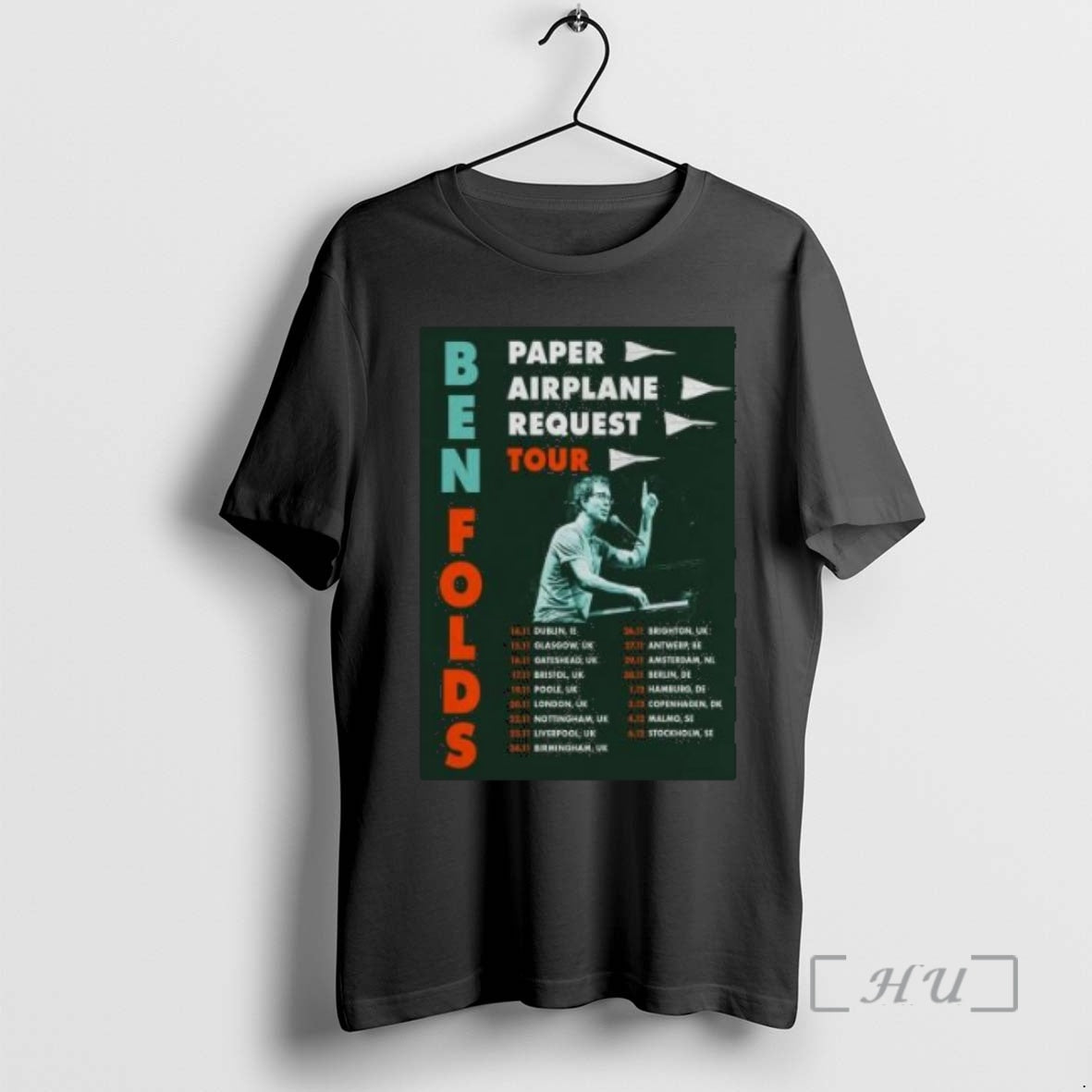 Officials Ben Folds Paper Airplane Request Tour 2025 Circle Black T-Shirts, Hoodie, Sweatshirt | PopFlextees.com