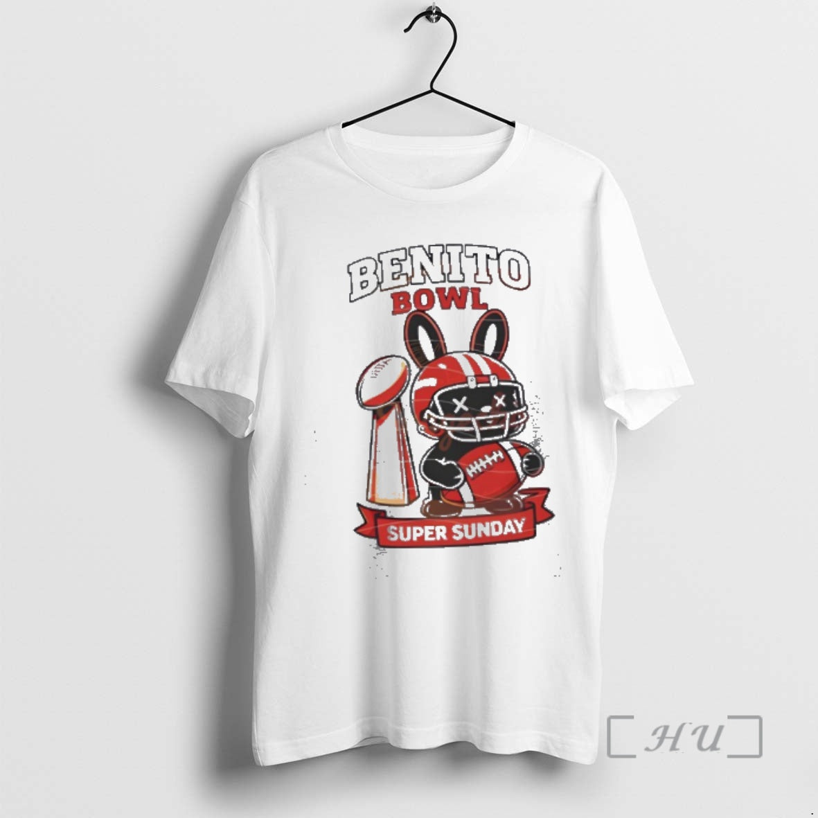 Officials Benito Bowl Super Sunday Bunny Mascot Football Helmet Graphic T-Shirts, Hoodie, Sweatshirt | PopFlextees.com