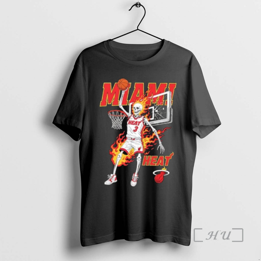 Officials Best Miami Heat Basketball Skeleton Player Fire T-Shirts, Hoodie, Sweatshirt