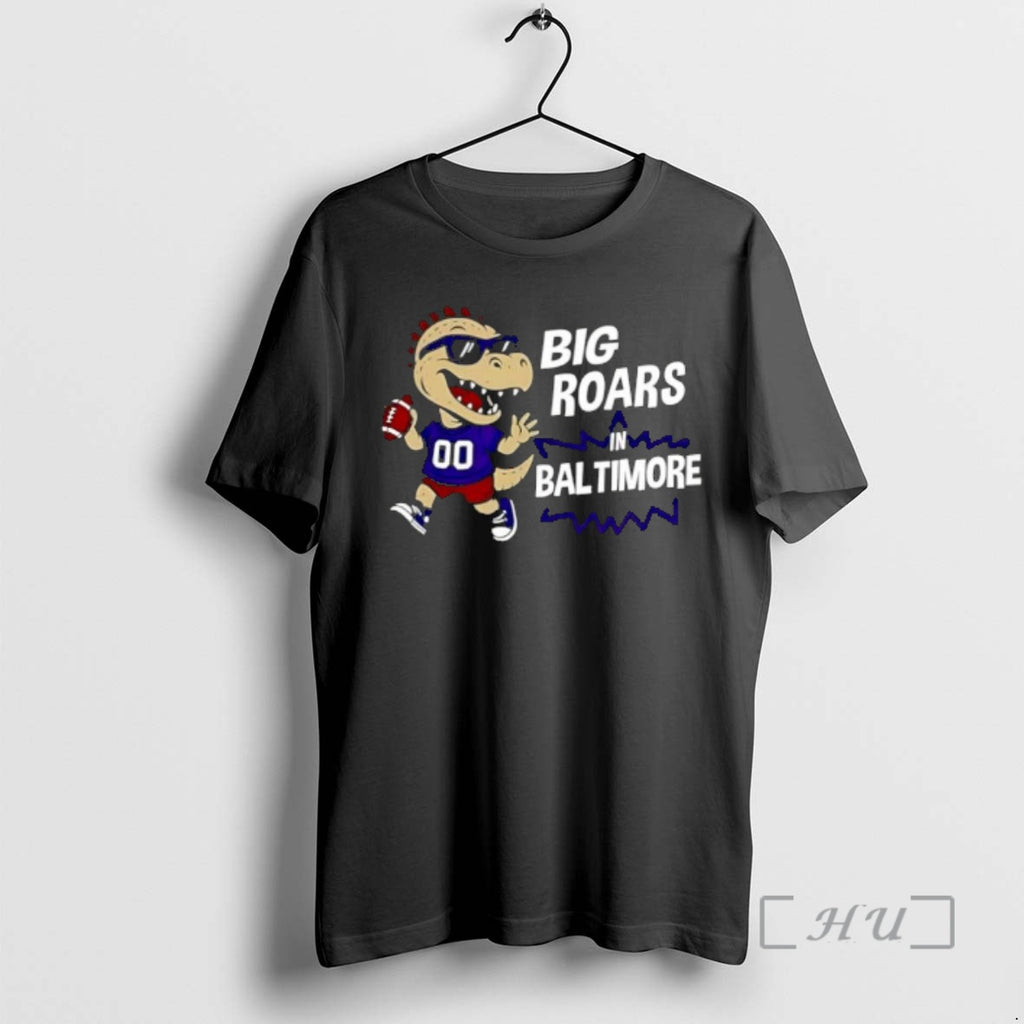Officials Big Roars In Baltimore Ravens Dinosaur Cartoon Funny T-Shirts, Hoodie, Sweatshirt | PopFlextees.com