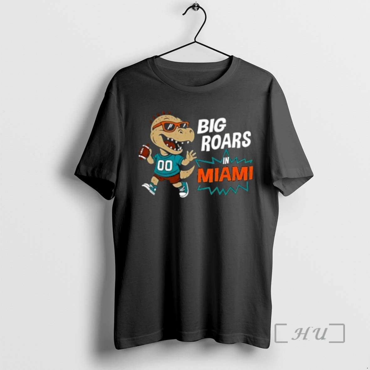 Officials Big Roars In Miami Dolphins Dinosaur Cartoon Funny T-Shirts, Hoodie, Sweatshirt | PopFlextees.com