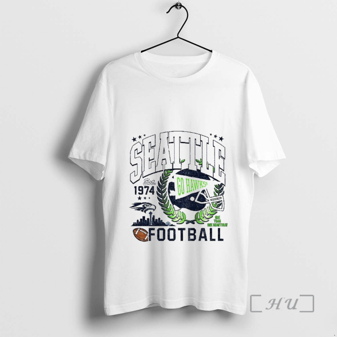 Officials Big Seattle Seahawk Football Go Hawks Est 1974 One Team One Heartbeat Premium T-Shirts, Hoodie, Sweatshirt