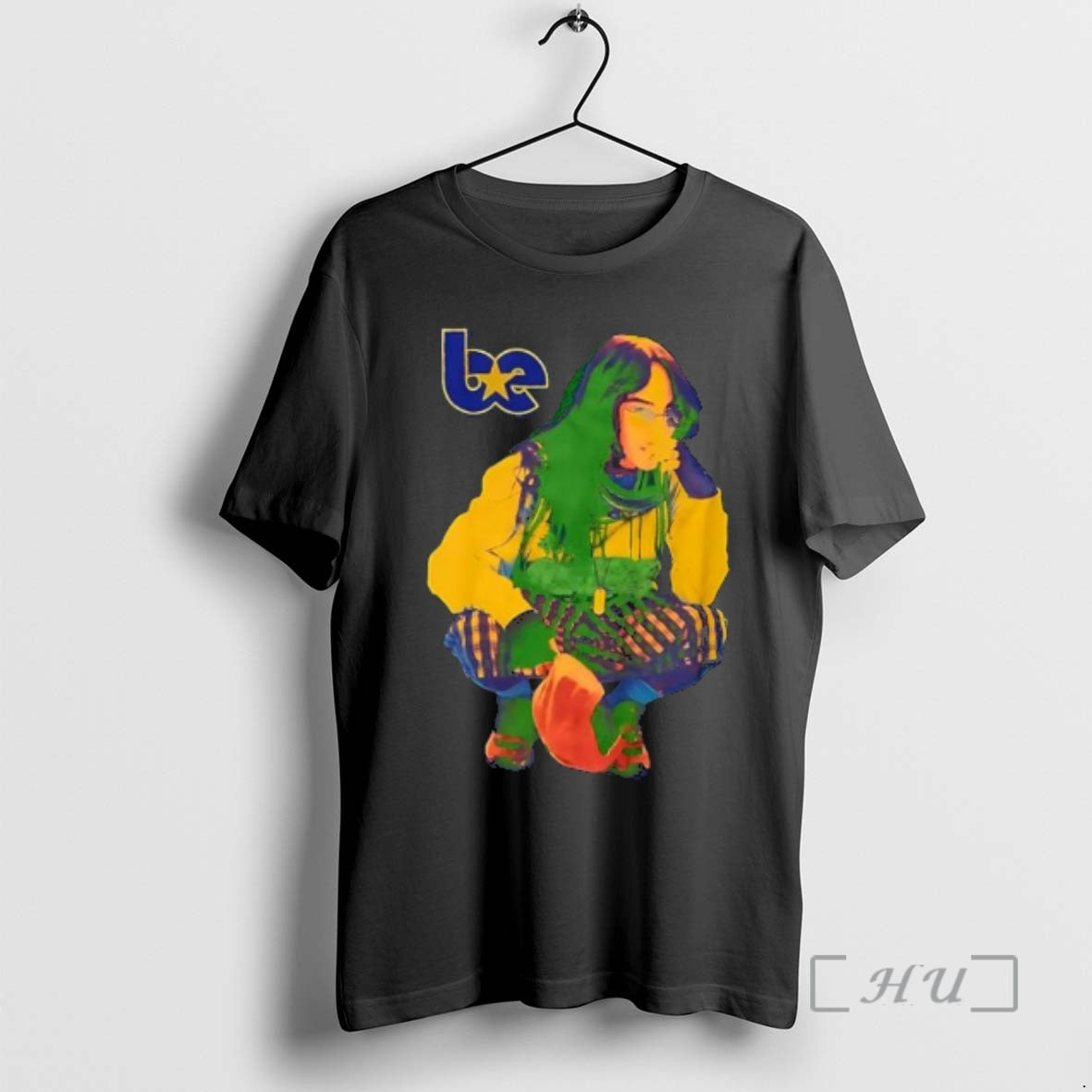 Officials Billie Eilish Color Pop Crouching Portrait Art T-Shirts, Hoodie, Sweatshirt | PopFlextees.com