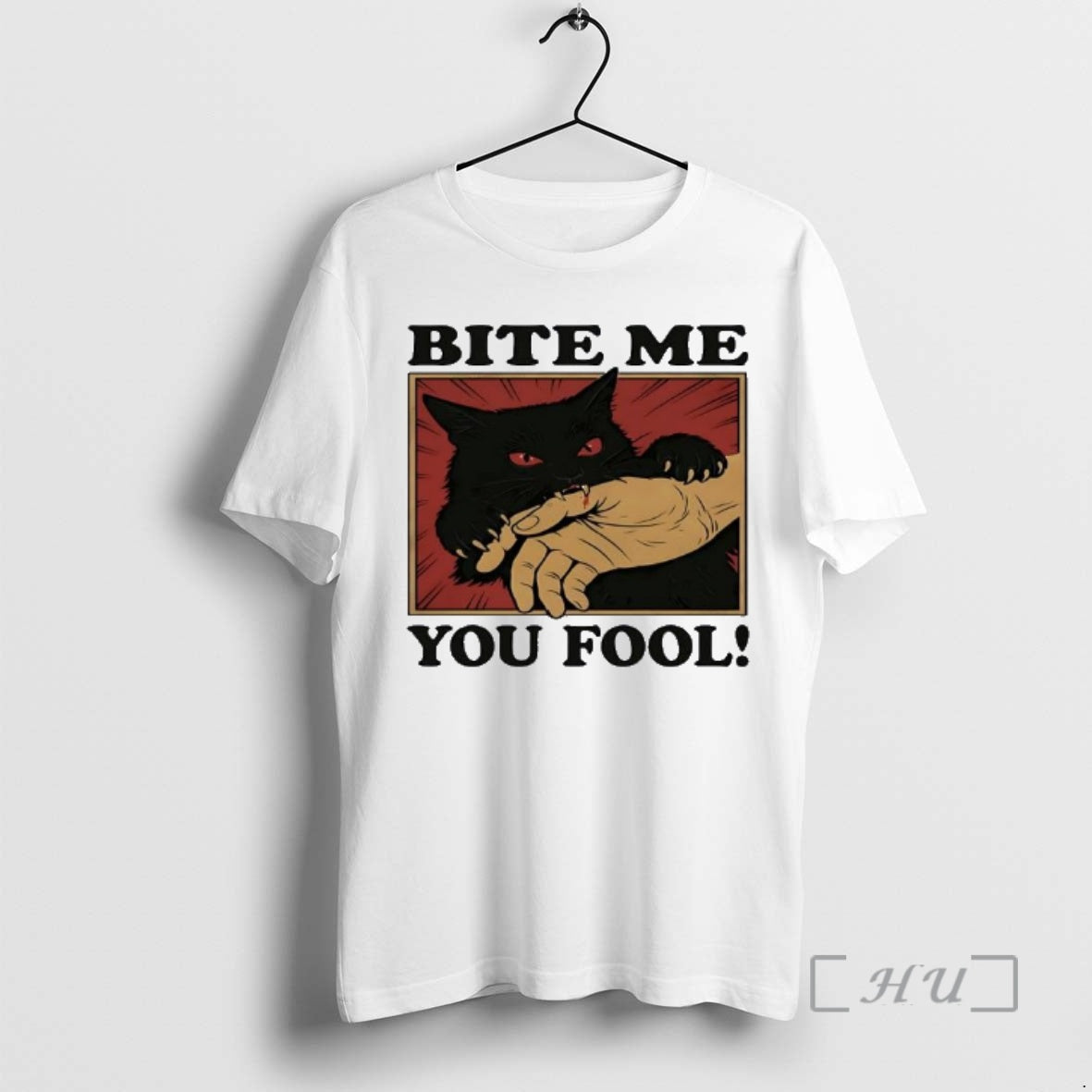 Officials Biting Black Cat Bite Me You Fool T-Shirts, Hoodie, Sweatshirt | PopFlextees.com