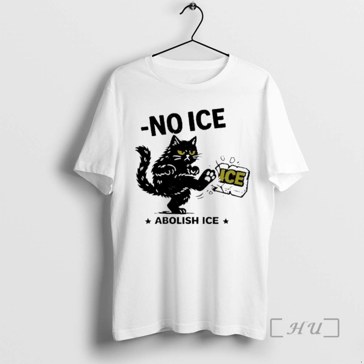 Officials Black Cat No Ice Abolish Ice T-Shirts, Hoodie, Sweatshirt | PopFlextees.com