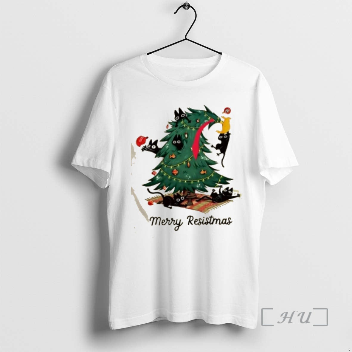 Officials Black Cats Fdt Merry Resistmas Christmas Tree T-Shirts, Hoodie, Sweatshirt | PopFlextees.com
