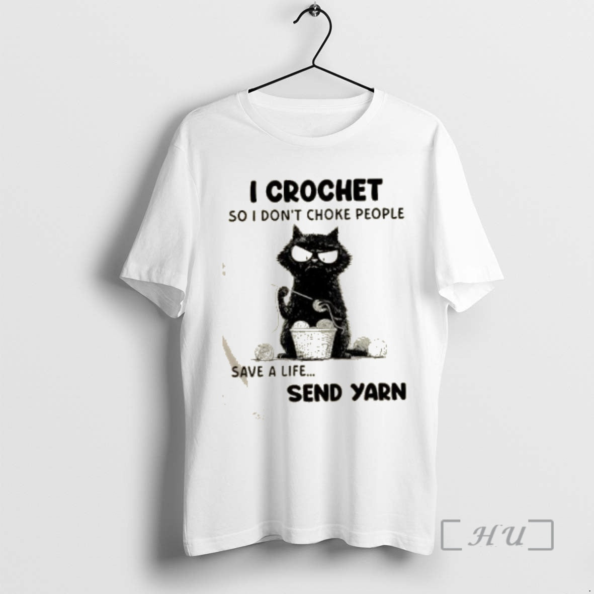 Officials Black Cat I Crochet So I Dont Choke People Save A Life Send Yarn T-Shirts, Hoodie, Sweatshirt | PopFlextees.com