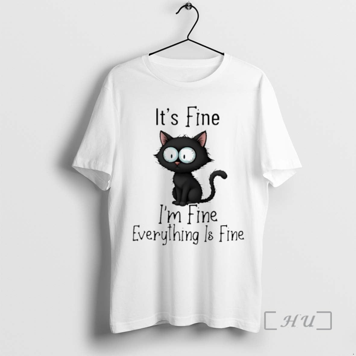 Officials Black Cat Fine Everything Is Fine T-Shirts, Hoodie, Sweatshirt