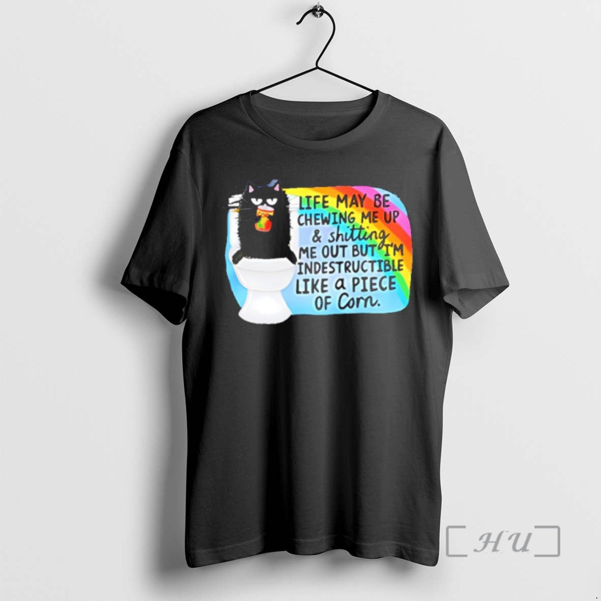 Officials Black Cat Life Way Be Chewing Me Up And Shitting Me Out But Im T-Shirts, Hoodie, Sweatshirt | PopFlextees.com