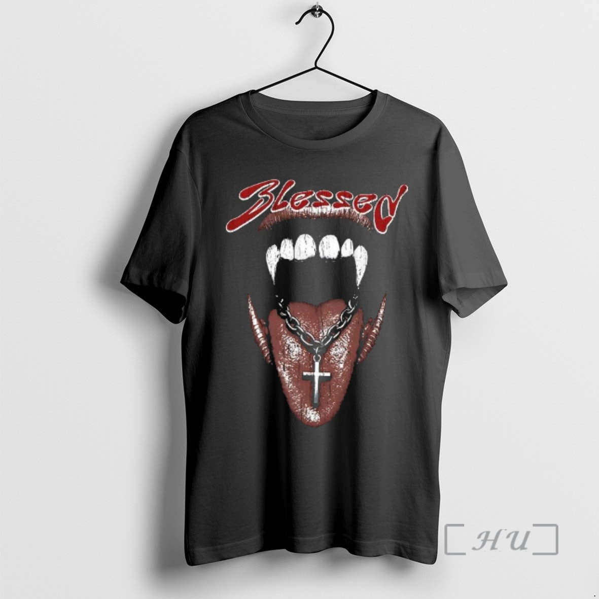 Officials Blessed Vampire Mouth With Cross Gothic Dark Art Woman T-Shirts, Hoodie, Sweatshirt | PopFlextees.com