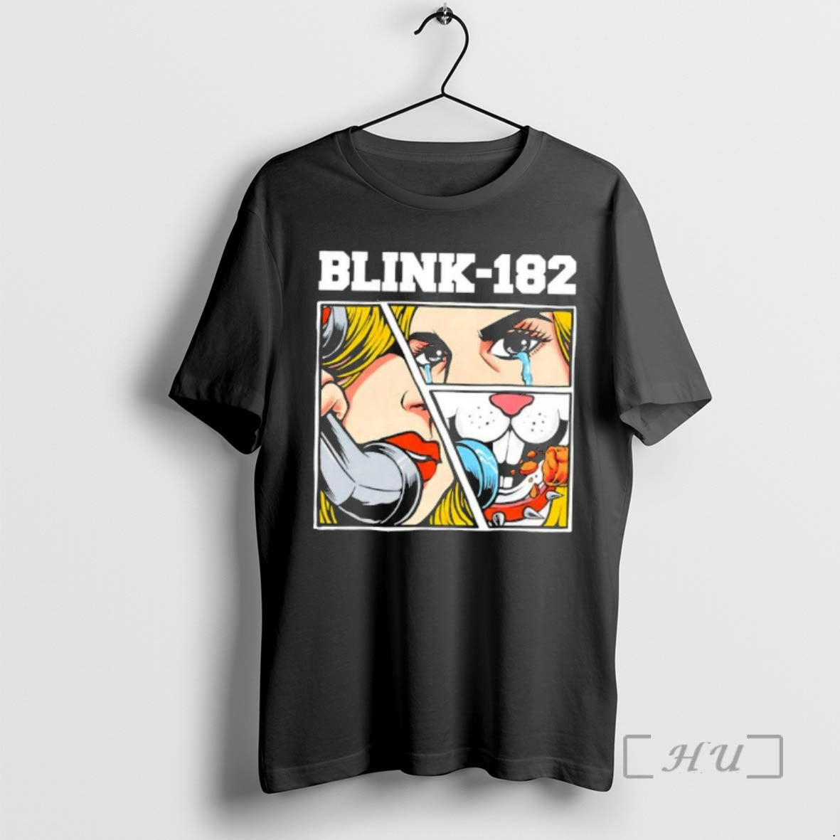 Officials Blink 182 Pop Art Crying Woman And Bunny Comic T-Shirts, Hoodie, Sweatshirt | PopFlextees.com
