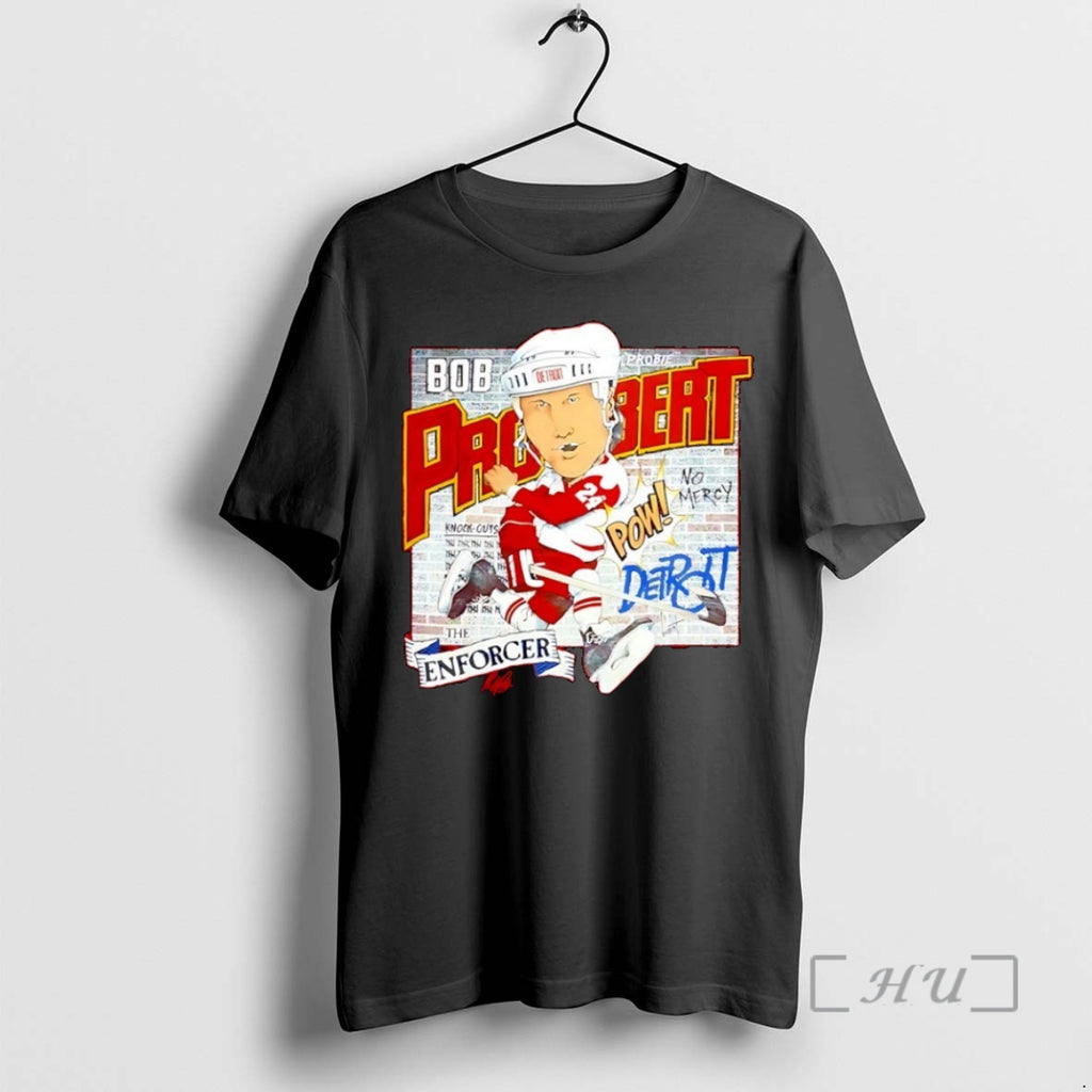 Officials Bob Probert Detroit Red Wings Hockey Caricature T-Shirts, Hoodie, Sweatshirt | PopFlextees.com