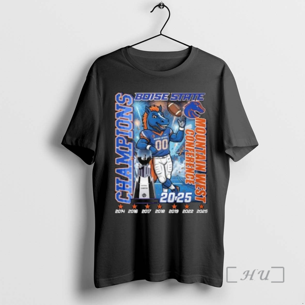 Officials Boise State Broncos Champions Mountain West Conference 2014 2025 Mascot Circle Black Premium T-Shirts, Hoodie,...