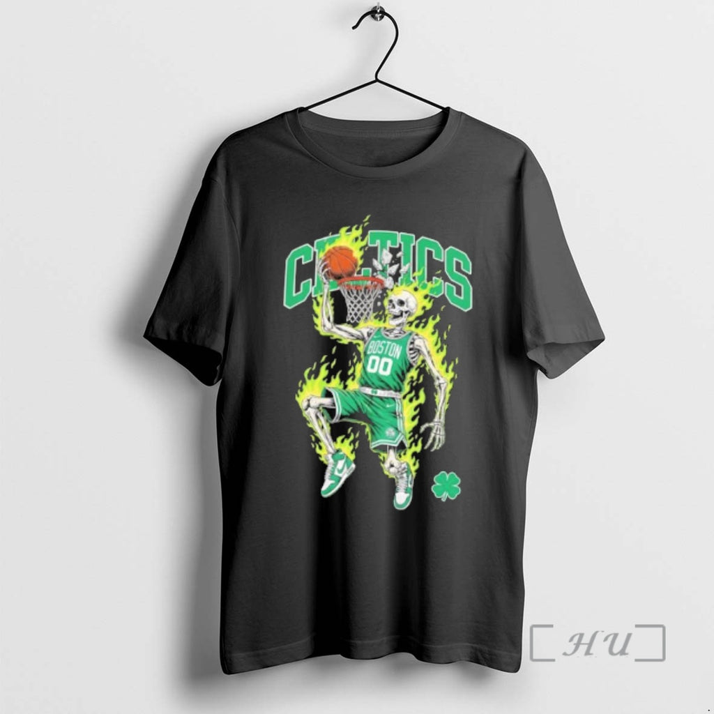 Officials Boston Celtics Basketball Skeleton Player Flames T-Shirts, Hoodie, Sweatshirt