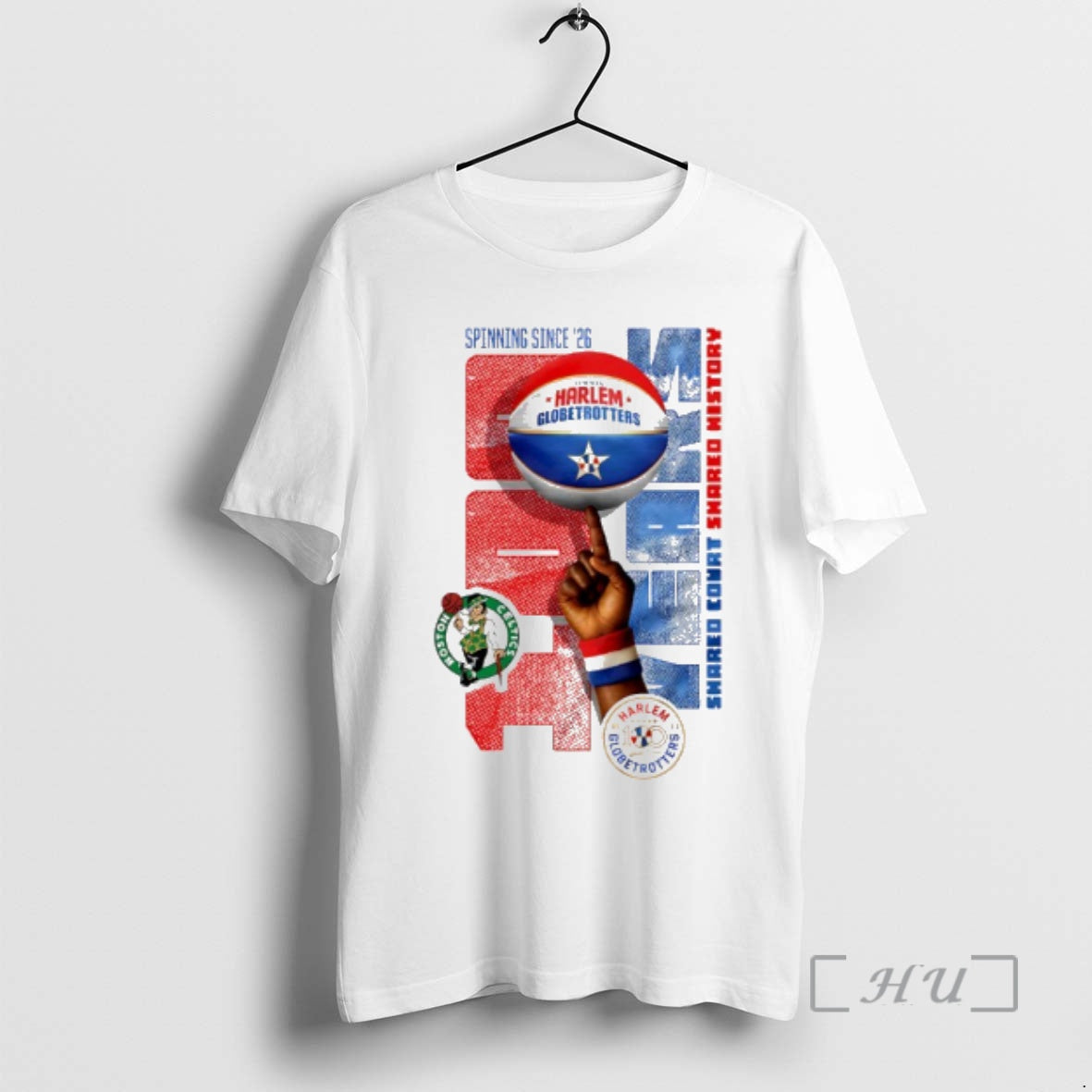 Officials Boston Celtics X Harlem Globetrotters Spinning Since 26 T-Shirts, Hoodie, Sweatshirt | PopFlextees.com