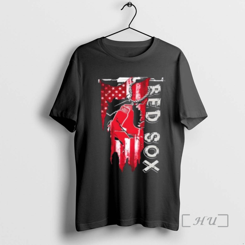 Officials Boston Red Sox Baseball Battle Shattered Usa Flag Rip Design Premium T Shirts Sweater Hoodie, Sweatshirt