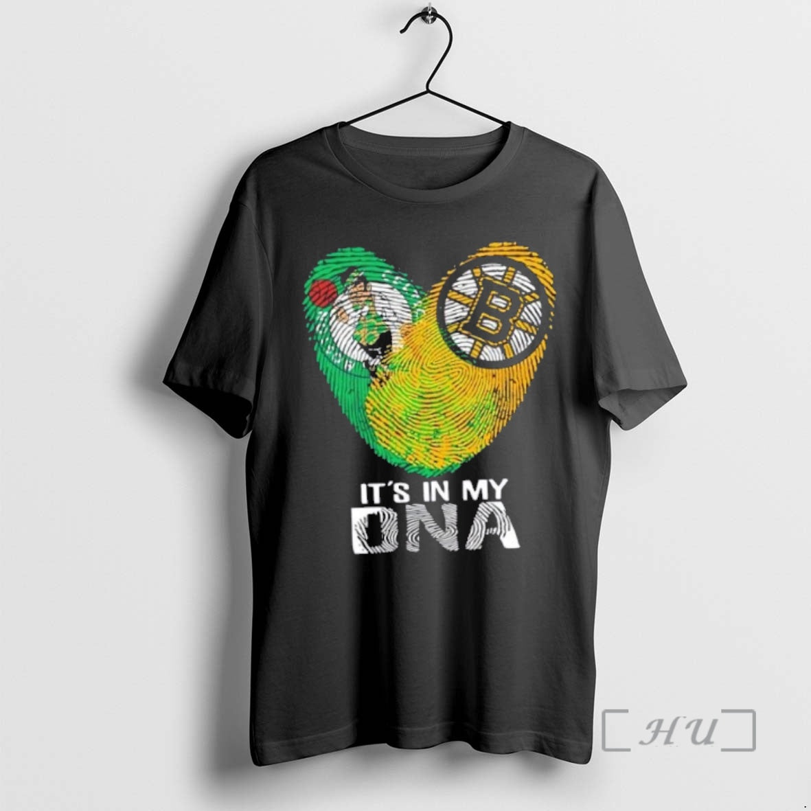 Officials Boston City Sports Celtics X Bruins Its In My Dna Fingerprint Heart Premium T-Shirts, Hoodie, Sweatshirt