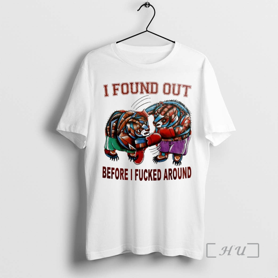 Officials Boxing Bear I Found Out Before I Fcked Around Circle Premium T Shirts Sweater Hoodie, Sweatshirt | PopFlextees.com
