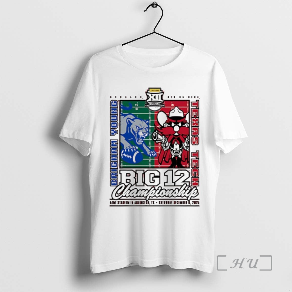 Officials Brigham Young Vs Texas Tech Red Raiders 2025 Big 12 Championship Mascot Matchup T-Shirts, Hoodie, Sweatshirt