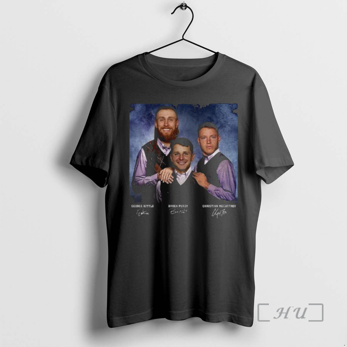 Officials Brock Purdy Christian Mccaffrey George Kittle Football Signature San Francisco Step Bros Premium T-Shirts,...