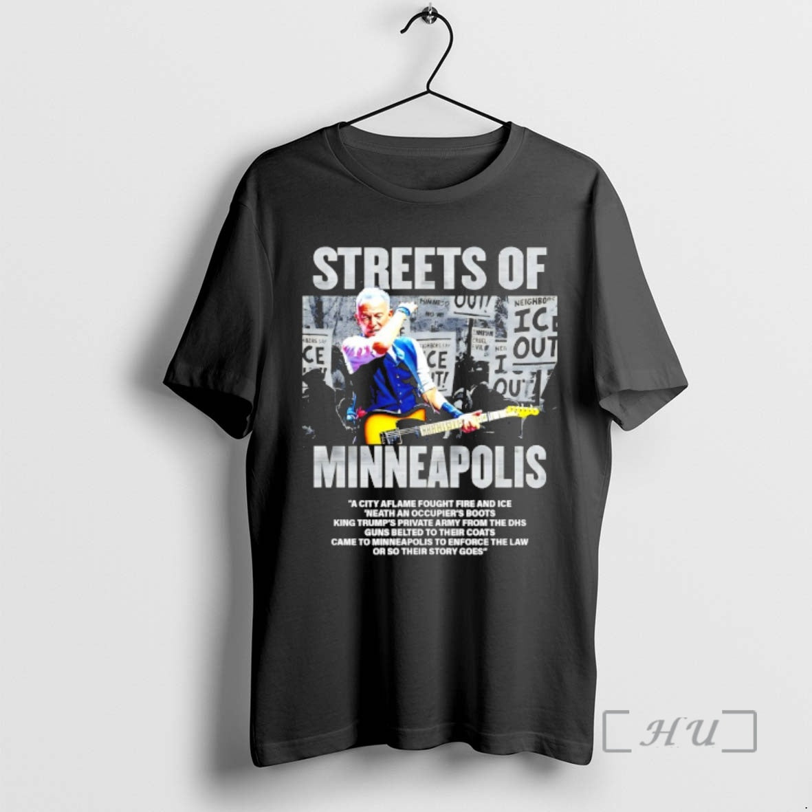 Officials Bruce Springsteen Streets Of Minneapolis Trashes King Trump T-Shirts, Hoodie, Sweatshirt | PopFlextees.com