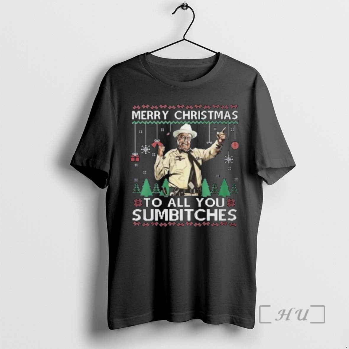 Officials Buford T Justice Merry Christmas To All You Sumbitches Circle Black Premium T Shirts Hoodie, Sweatshirt