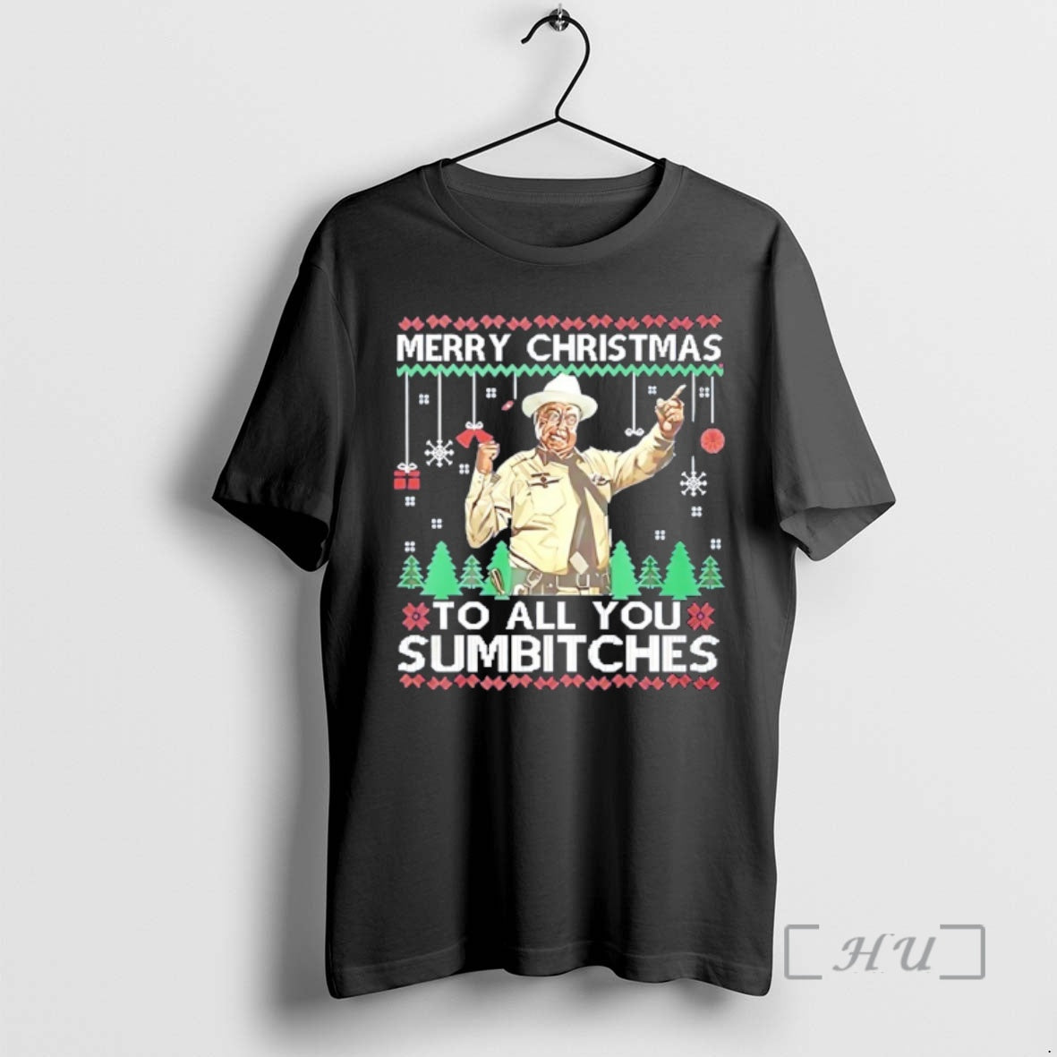 Officials Buford T Justice Merry Christmas To All You Sumbitches T-Shirts, Hoodie, Sweatshirt | PopFlextees.com