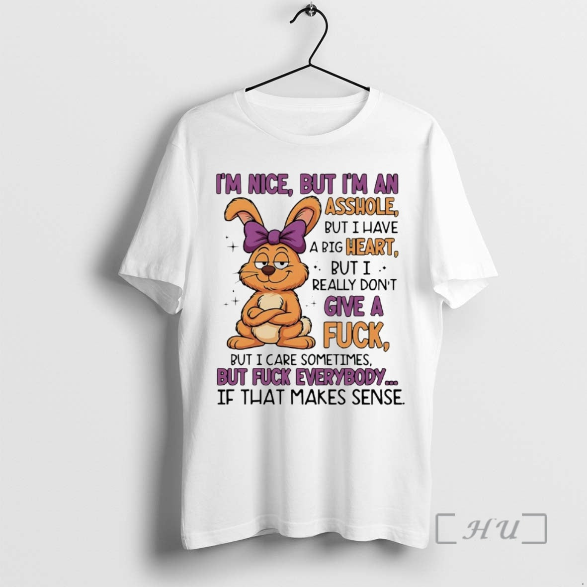 Officials Bunny Im Nice But Im Asshole But I Have Big Heart T-Shirts, Hoodie, Sweatshirt
