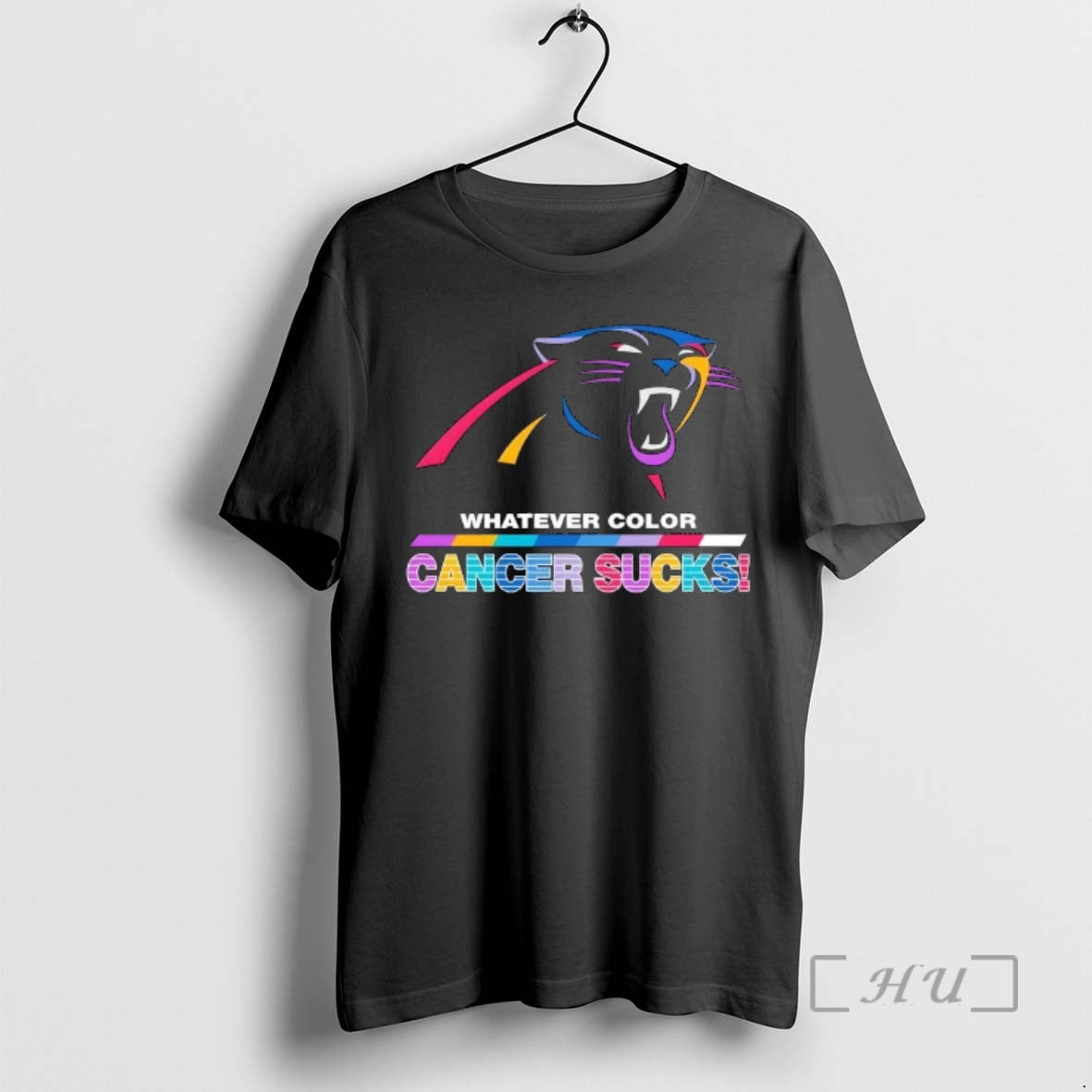 Officials Carolina Panthers Football Whatever Color Cancer Sucks Logo Colors T-Shirts, Hoodie, Sweatshirt | PopFlextees.com