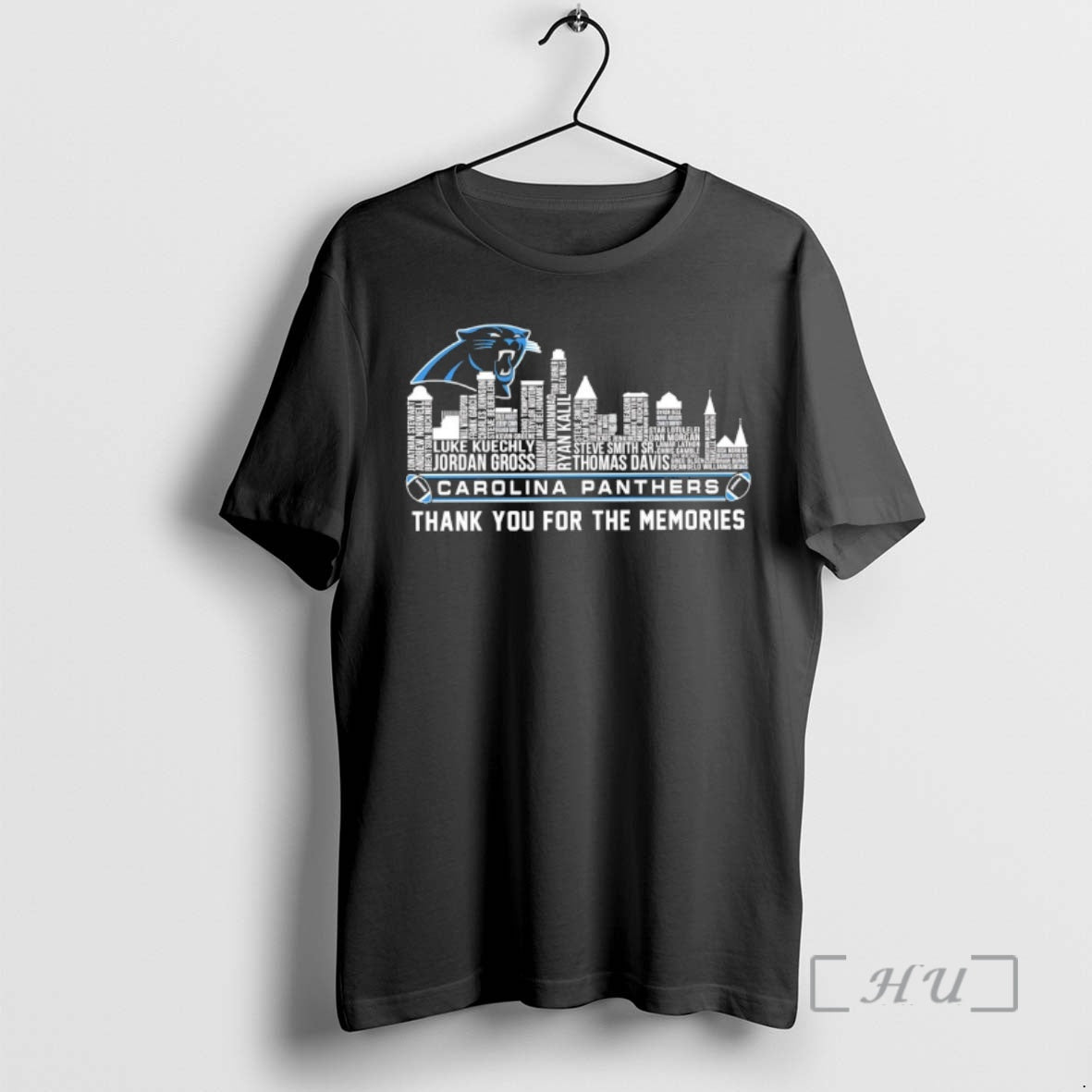 Officials Carolina Panthers Players Names City Skyline Thank You Memories T-Shirts, Hoodie, Sweatshirt