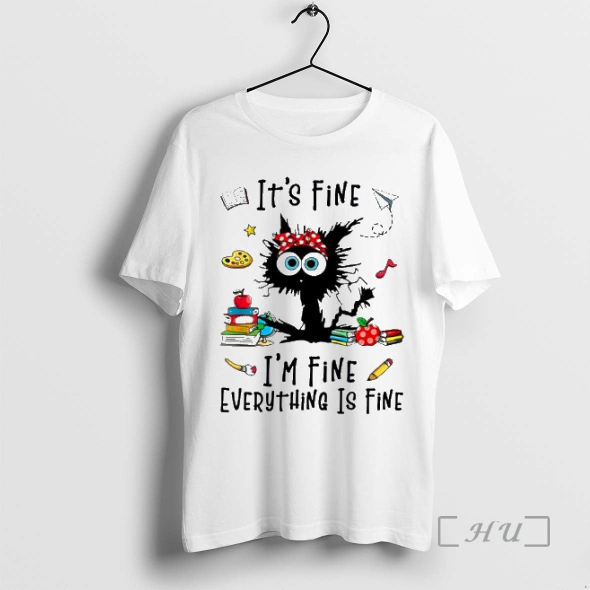 Officials Cat Its Fine Im Fine Everything Is Fine 100 Days Of School Premium T-Shirts, Hoodie, Sweatshirt | PopFlextees.com