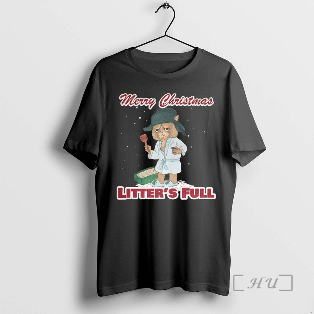 Officials Cat Scowled Litters Full Merry Christmas T-Shirts, Hoodie, Sweatshirt | PopFlextees.com