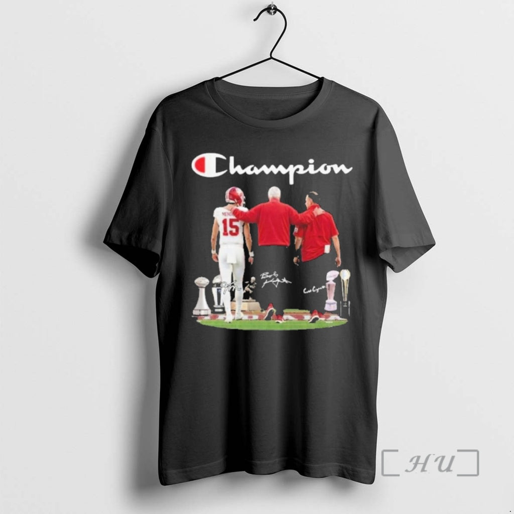 Officials Champion Fernando Mendoza Curt Cignetti And Bob Knight Indiana Football Premium T Shirts Sweater Hoodie, Sweatshirt