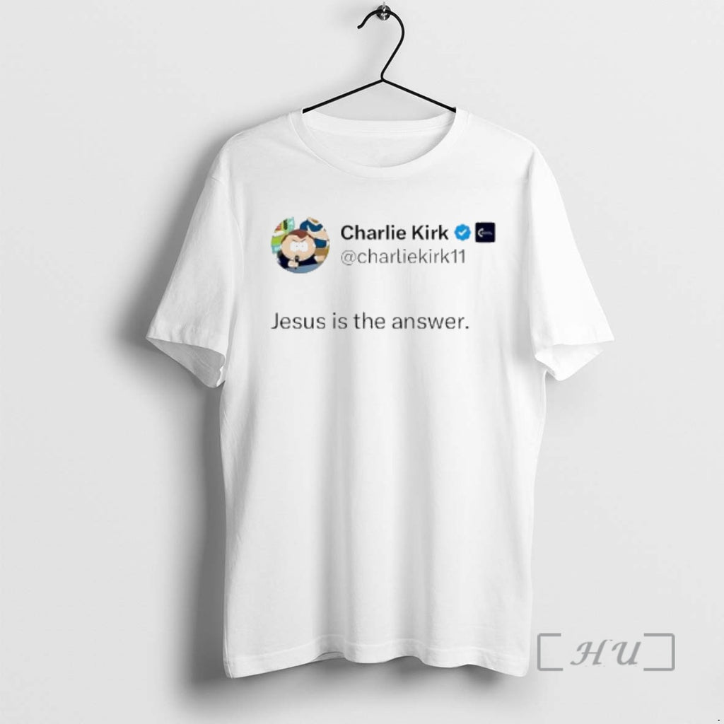 Officials Charlie Kirks X Account Post Jesus Is The Answer T-Shirts, Hoodie, Sweatshirt | PopFlextees.com