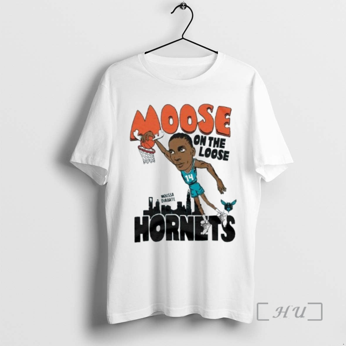 Officials Charlotte Hornets Moussa Diabate On The Loose Skyline Ornaments T-Shirts, Hoodie, Sweatshirt | PopFlextees.com