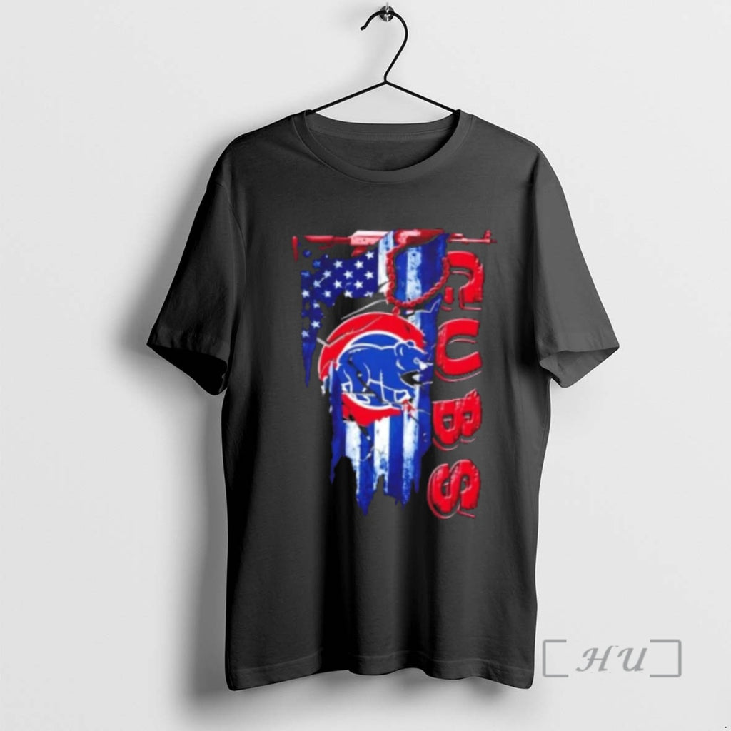 Officials Chicago Cubs Baseball Battle Shattered Usa Flag Rip Design T-Shirts, Hoodie, Sweatshirt | PopFlextees.com