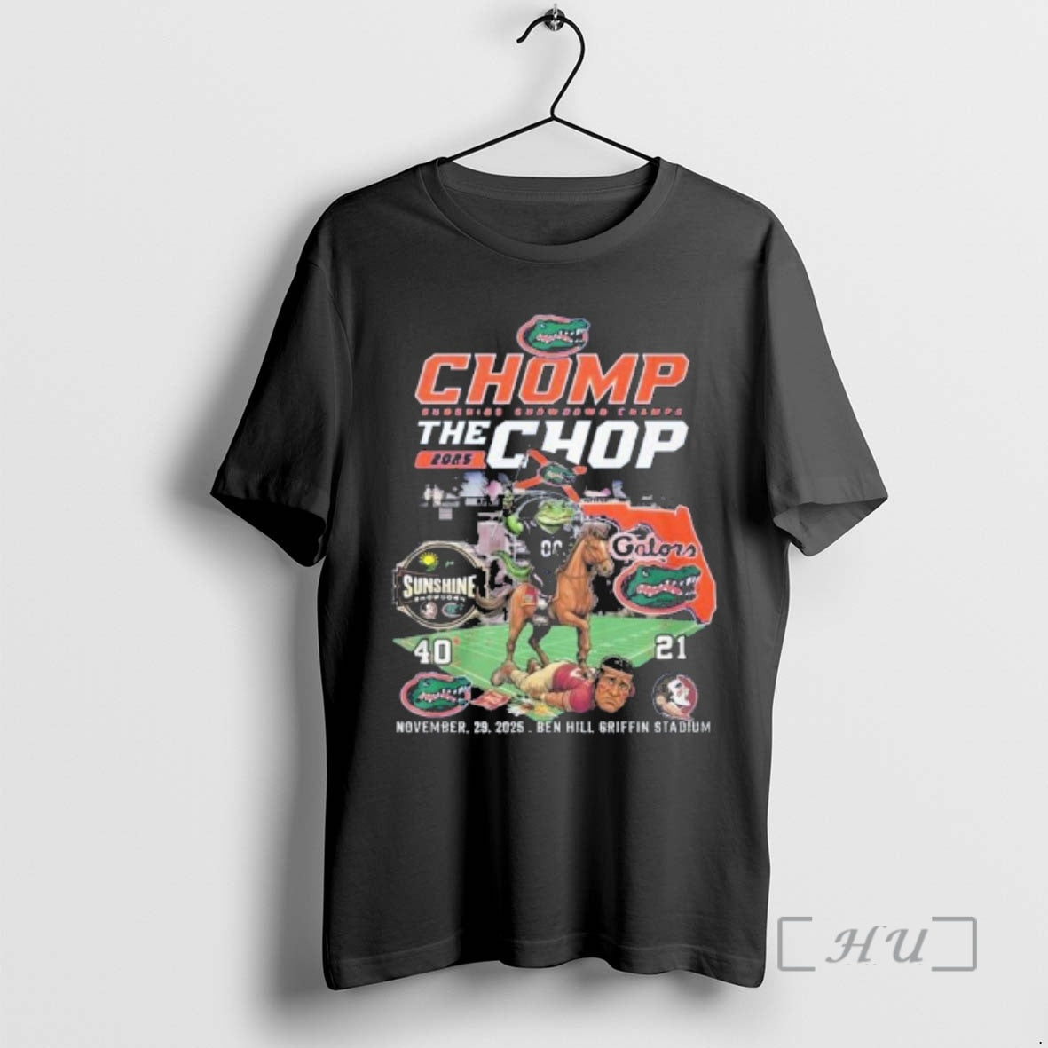 Officials Chomp The Chop 2025 Florida Gators Sunshine Showdown Champions T-Shirts, Hoodie, Sweatshirt | PopFlextees.com