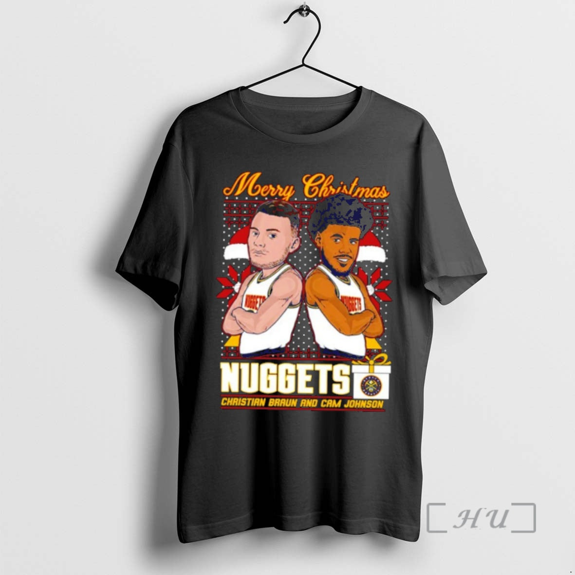 Officials Christian Braun And Cam Johnson Nuggets Merry Christmas T-Shirts, Hoodie, Sweatshirt | PopFlextees.com