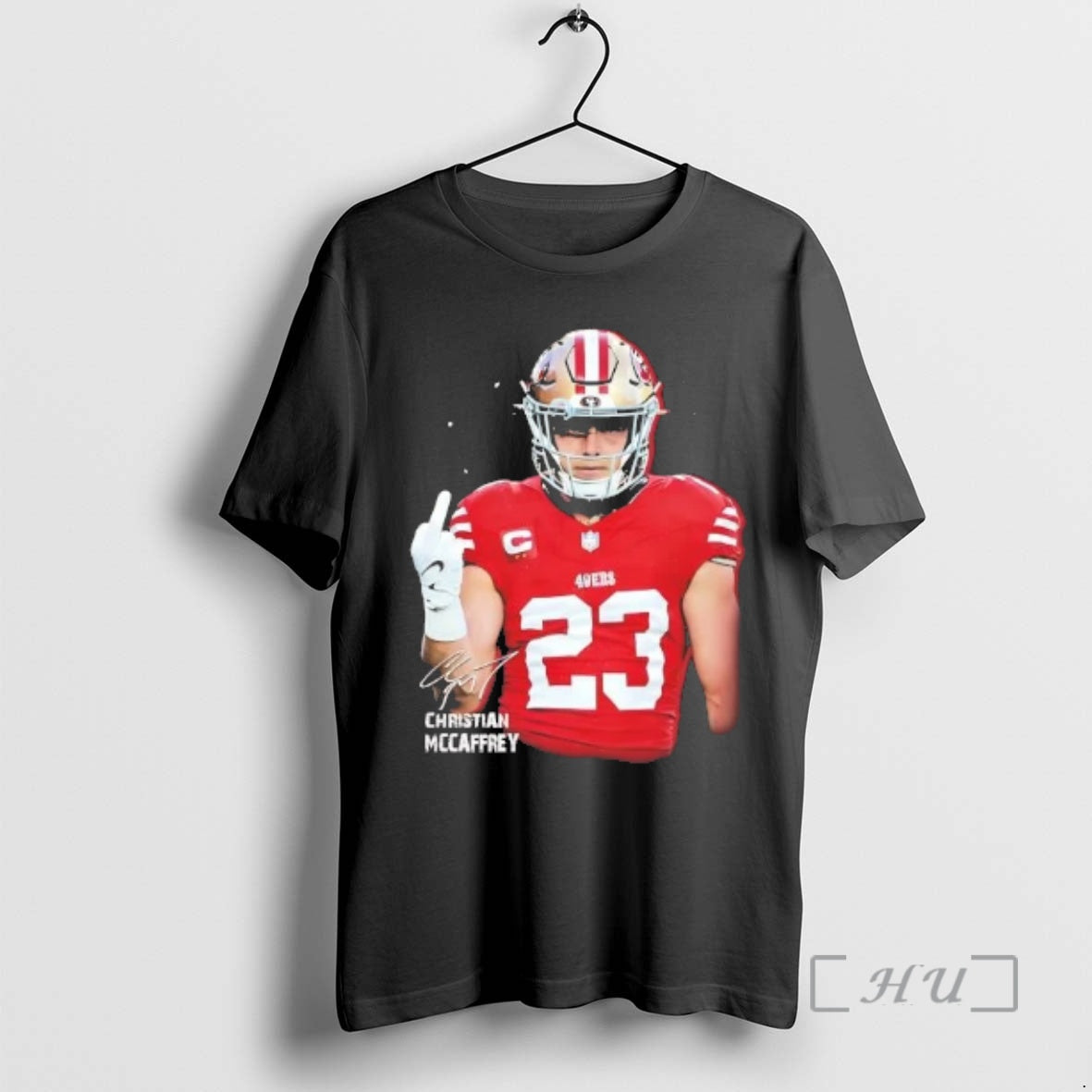Officials Christian Mccaffrey Middle Finger Signature T-Shirts, Hoodie, Sweatshirt | PopFlextees.com