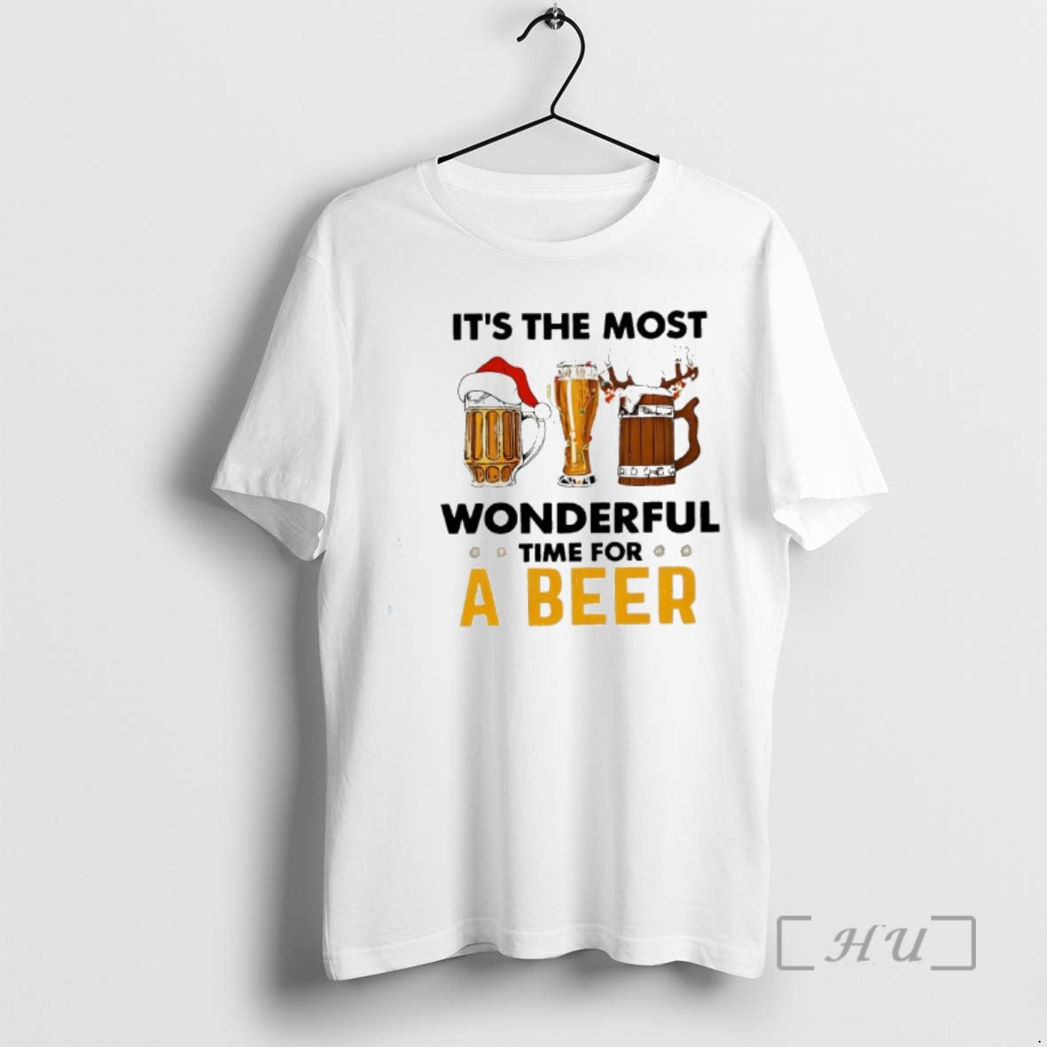 Officials Christmas Red Bow Reindeer Its The Most Wonderful Time For A Beer Premium T-Shirts, Hoodie, Sweatshirt