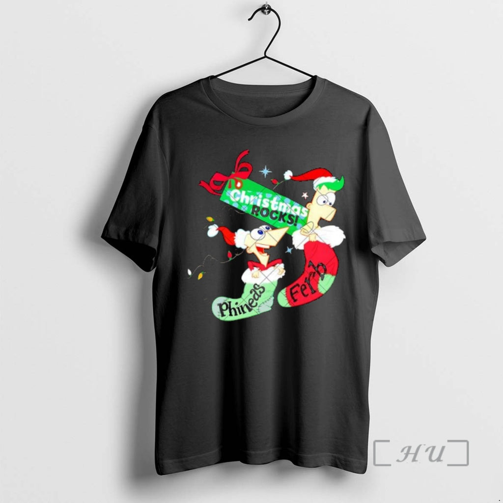 Officials Christmas Rocks Phineas And Ferb T-Shirts, Hoodie, Sweatshirt | PopFlextees.com