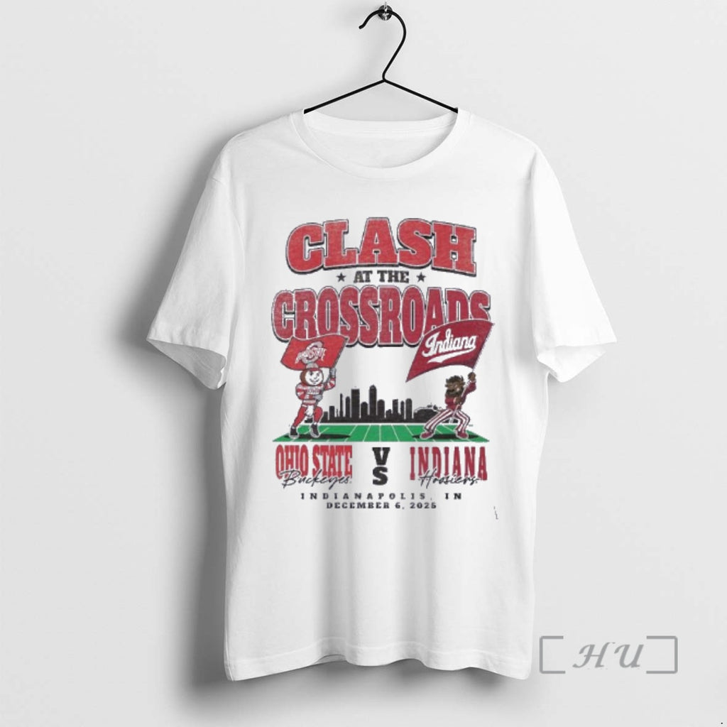 Officials Clash At The Crossroads Big Ten 2025 Ohio State Vs Indiana Premium T Shirts Hoodie, Sweatshirt | PopFlextees.com