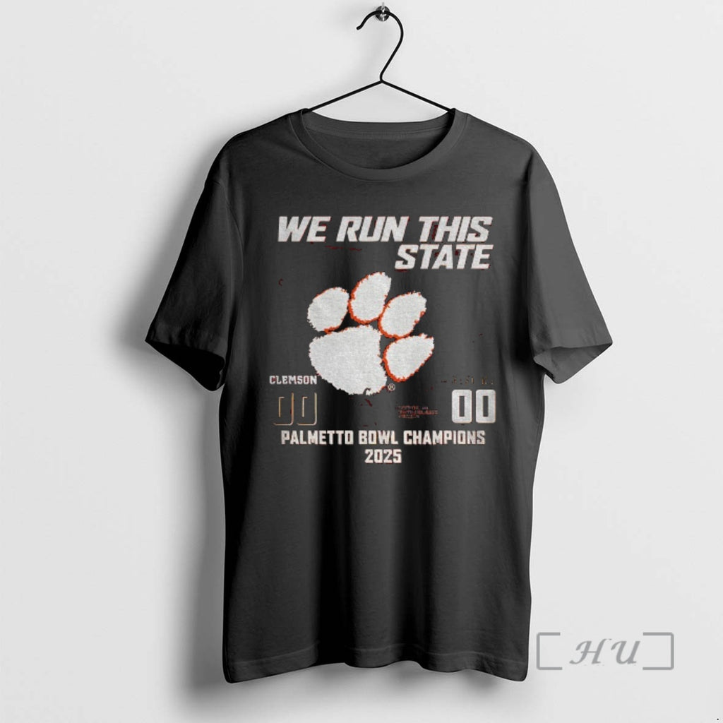 Officials Clemson Tiger Paw Vs South Carolina Gamecocks We Run This State Palmetto Bowl Champions T-Shirts, Hoodie,...