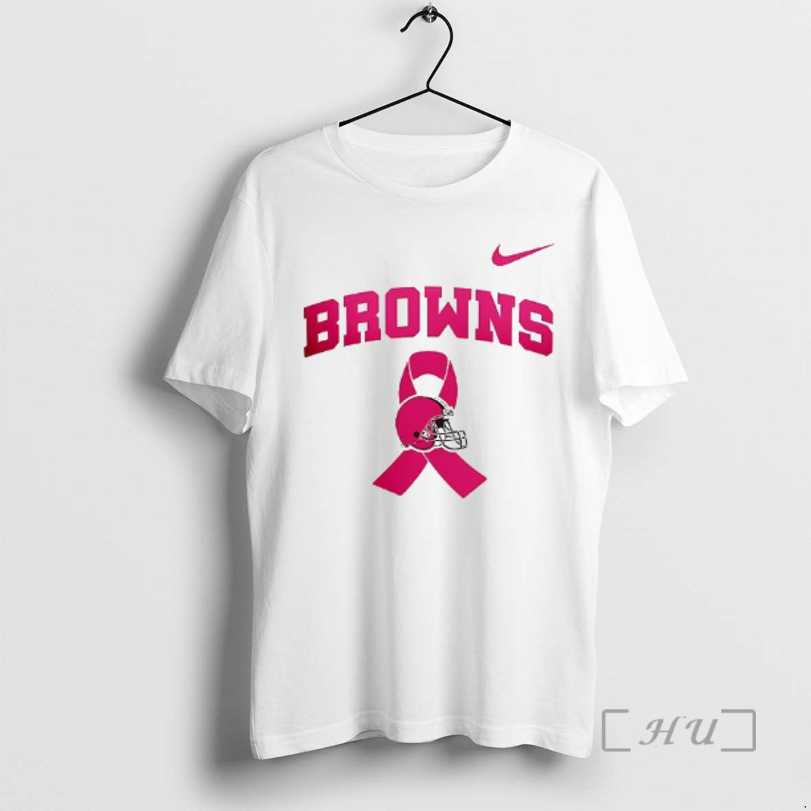Officials Cleveland Browns Cancer Awareness Never Ever Giving Up Hope T-Shirts, Hoodie, Sweatshirt | PopFlextees.com