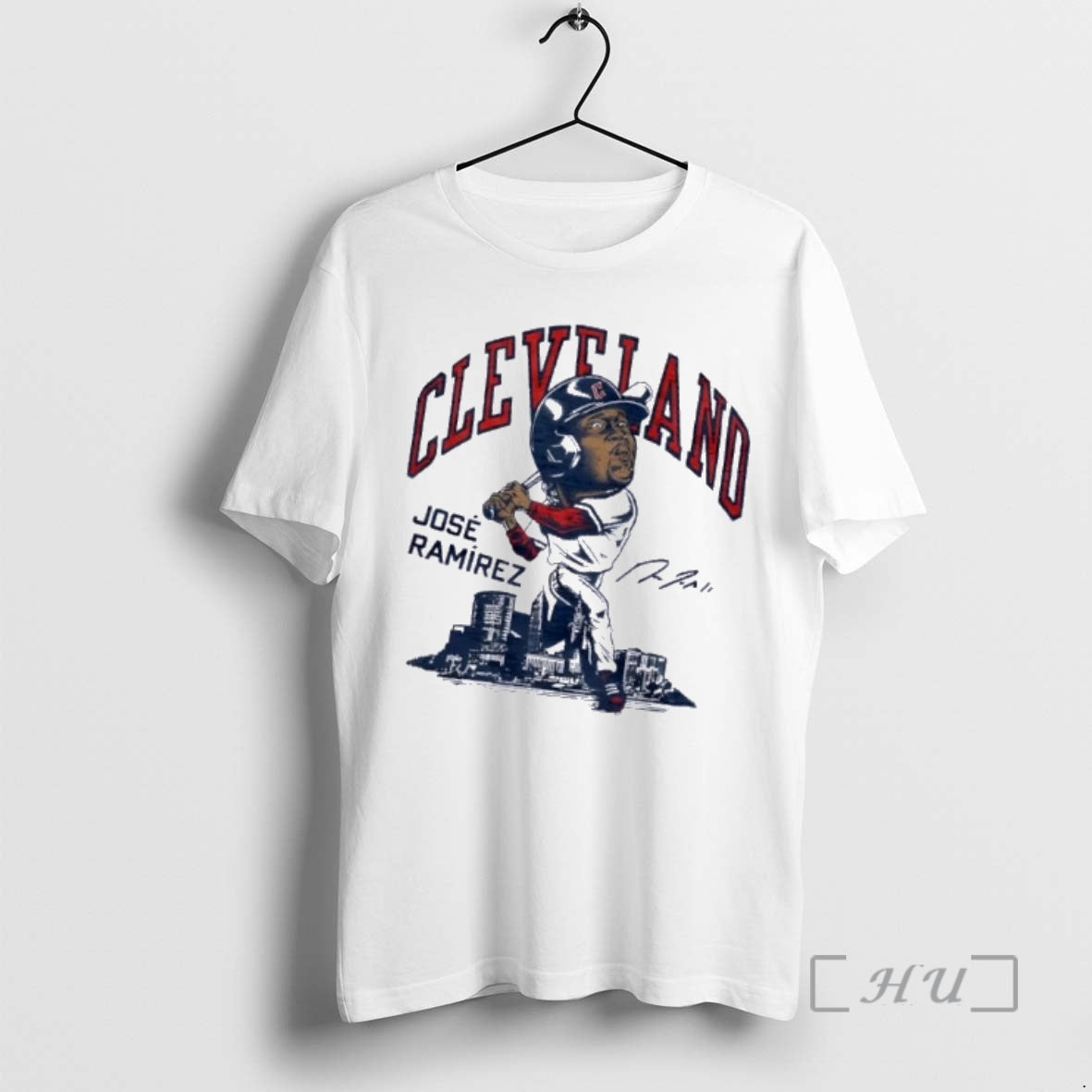 Officials Cleveland Guardians Jose Ramirez Skyline Signature T-Shirts, Hoodie, Sweatshirt | PopFlextees.com