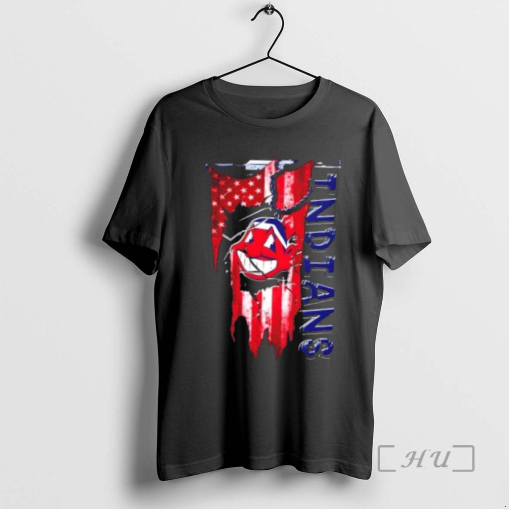 Officials Cleveland Indians Baseball Battle Shattered Usa Flag Rip Design T-Shirts, Hoodie, Sweatshirt | PopFlextees.com