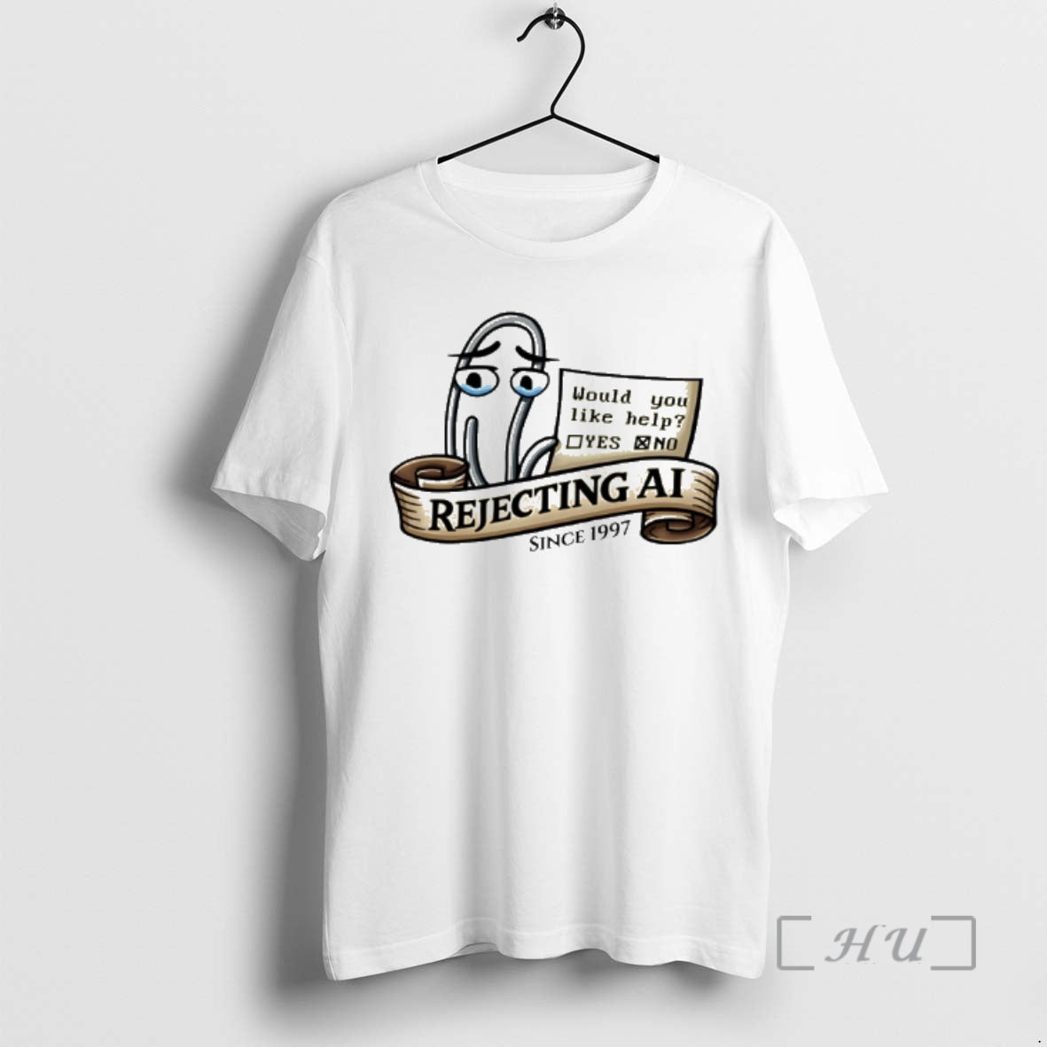 Officials Clippy Rejecting Ai Since 1997 Would You Like Help Yes Or No Premium T-Shirts, Hoodie, Sweatshirt | PopFlextees.com