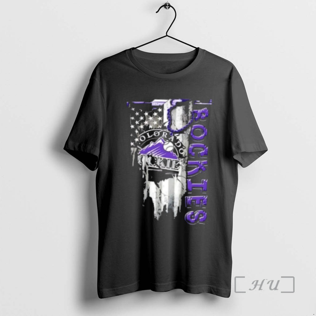 Officials Colorado Rockies Baseball Battle Shattered Usa Flag Rip Design T-Shirts, Hoodie, Sweatshirt | PopFlextees.com
