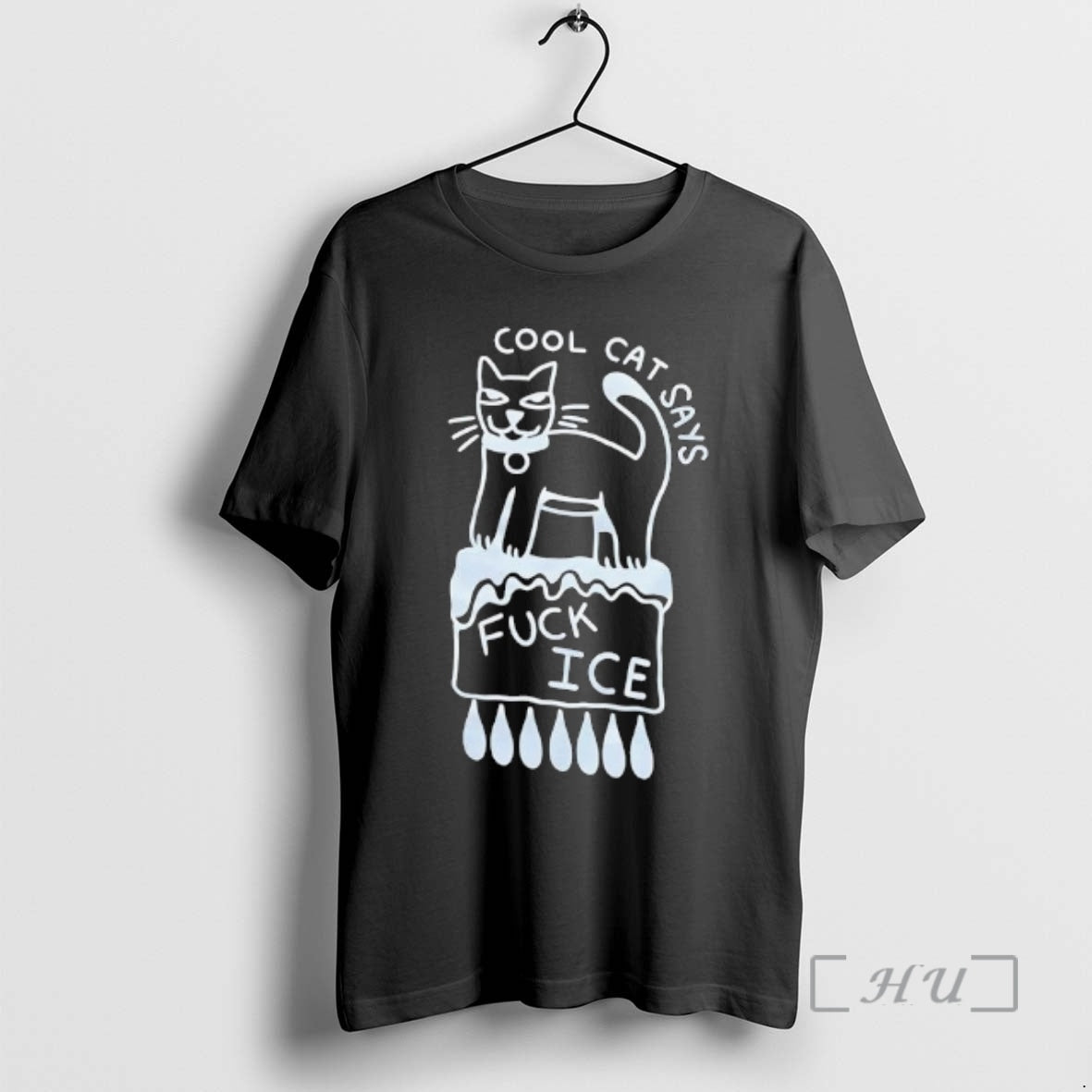 Officials Cool Cat Says Fuck Ice Graphic T-Shirts, Hoodie, Sweatshirt | PopFlextees.com