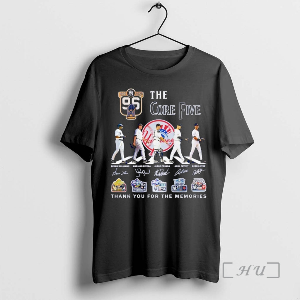 Officials Core Five 1996 2026 Jeter Rivera Petitt Williams Posada New York Yankees Baseball Abbey T-Shirts, Hoodie, Sweatshirt